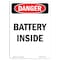 Signmission Safety Sign, OSHA Danger, 5" Height, Portrait Battery Inside, Portrait OS-DS-D-35-V-2078 - alternate 1